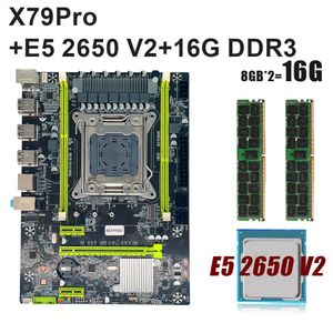 KEYIYOU X79Pro ensemble de carte mère X79 placa mae ensemble LGA 2011 V1 V2 avec processeur Xeon E5 2650 V2 16 go DDR3 ECC REG kit de RAM 240314