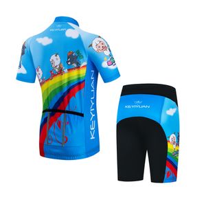 Keyiyuan zomer kind camouflage mtb fiets jersey short set mouw fiets kinderen cyclus kleding maillot velo mallots ciclismo