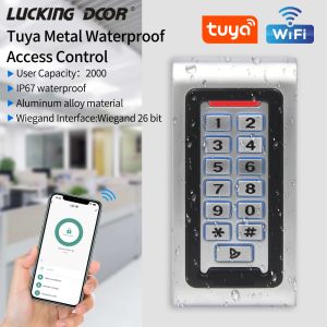 Toetsenborden 2.4G WiFi Tuya App IP68 Waterdichte achtergrondverlichting RFID Deur Toegangscontrole Reader metaaltoetsentoetsen 2000gebruiker 125 kHz Card Access Controller