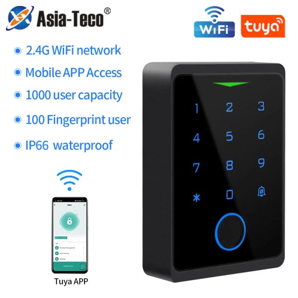 Claviers IP66 étanche économique 2.4g wifi tuya rétro-éclairé tactile RFID Keypad 125 kHz lecteur de carte EM pour le système de verrouillage de porte wiegand 26/34 bits