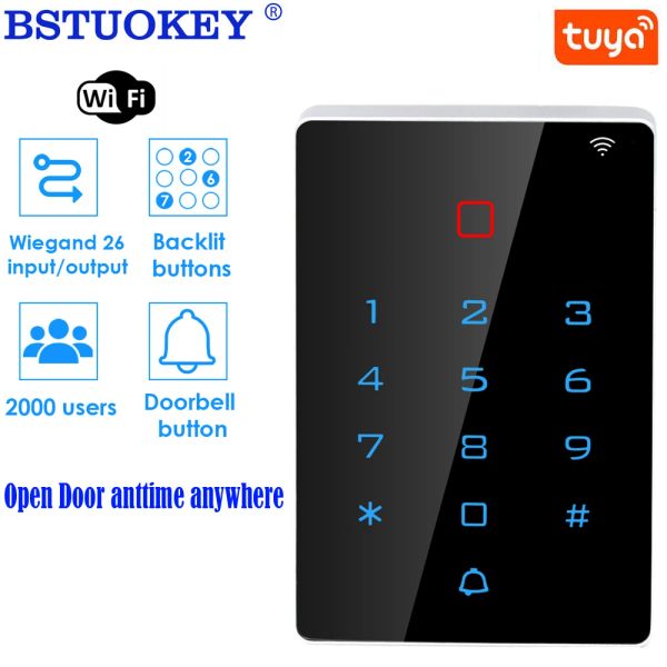 Keypads WiFi Tuya Access Control de 125kHz RFID Acceso de acceso Bloqueo 1000 Control remoto de usuario Lector de acceso de control remoto del usuario