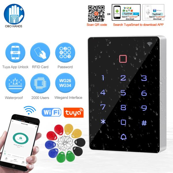 TECLADOS DE TECLAS WiFi Tuya Aplicación Sistema de control de acceso de puerta RFID IP68 Impermeable WG26 SALIDA APRIGA DE LA PUERTA DE LA VELVACIÓN TOUCH