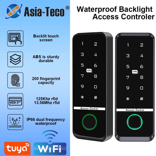 TECLADOS DE TECHADOS Wifi Tuya Aplicación Smart Huella de huellas de huellas de huellas de huellas IC Controlador de acceso de acceso a la tarjeta IC Sistema de control de acceso a la puerta de agua al aire libre