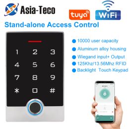 Toetsenborden wifi tuya toetsenbord -app biometrische vingerafdruktoegangsbestuurder NFC RFID -kaartmetaaltoetsenbord stand -alone deur toegangscontrolesysteem