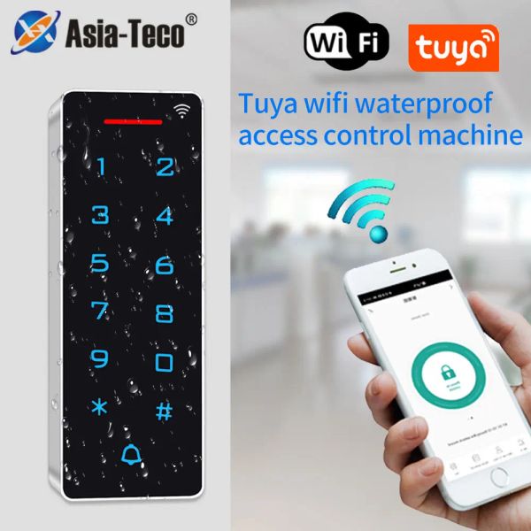 Teclas Wifi Tuya Smart App Access Control de acceso Digital RFID 125KHz IP67 Contrada de tarjetas de fondo de fondo impermeable Wiegand