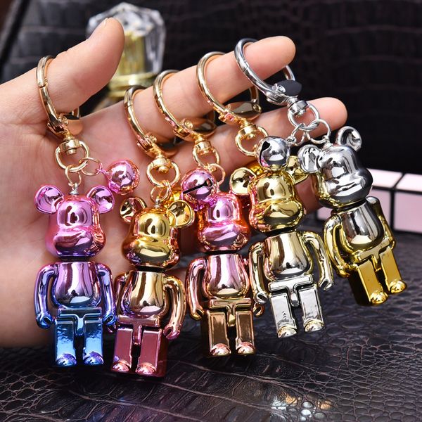 Porte-clés coloré miroir ours porte-clés chaîne bijoux mode acrylique Animal porte-clés sac à dos pendentif sac charmes Couples femmes hommes petit ami ami porte-clés cadeau