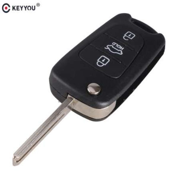 KEYYOU, 3 botones, funda plegable con tapa para mando a distancia de coche, funda para Hyundai Avante I30 IX35 Kia K2 K5 Sorento Sportage