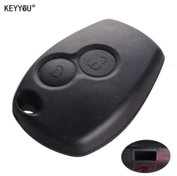 KEYYOU sans lame 2 boutons coque de clé de voiture télécommande porte-clés étui pour Renault Dacia Modus Clio 3 Twingo Kangoo 2