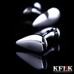 Gemelos de gota de agua de camisa francesa de joyería KFLK para hombre, gemelos de marca de moda, botón al por mayor, invitados de alta calidad