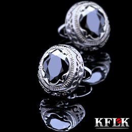 KFLK bijoux chemise bouton de manchette pour hommes marque bouton de manchette rétro bouton de manchette haute qualité noir abotoaduras gemelos invités