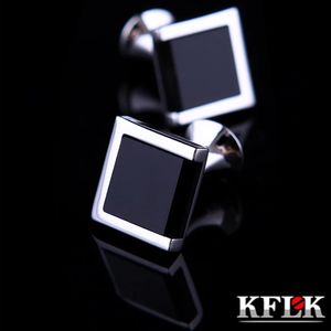 KFLK bijoux chemise boutons de manchette pour hommes marque noir bouton de manchette en gros bouton de haute qualité de luxe mariage mâle cadeau invités 240219