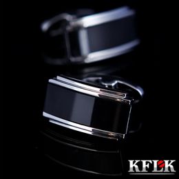 Kflk Jewelry Shirt Cufflinks Mens Designer Brand Black Couffe Links French Bouton Français High Quality Luxury MENS HOMMESS240429
