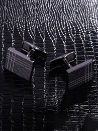 KFLK Luxury Shirt Gift Cufflinks for Mens Brandhed Wedding Cuff Links Bouton Custom Black High Quality Invités 240221