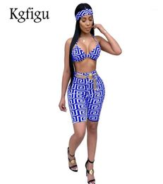 Kgfigu Women Trajes de dos piezas 2018 Summer Top and Pants Sets sexy sin mangas estampado club de ropa para mujer sets12825947