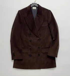 Kha * te Manteau de costume en velours côtelé pour femme 24 – Automne/hiver Nouveau design Sense Haut de costume décontracté pour femme