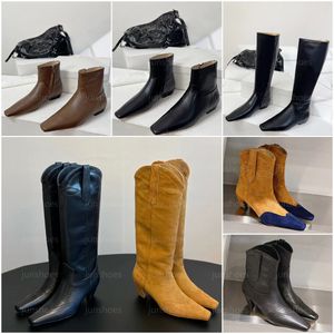 Khaite veau daim Cowboy concepteur de mode femmes en cuir Marfa bottes rétro talon bas bottes occidentales taille 35-40