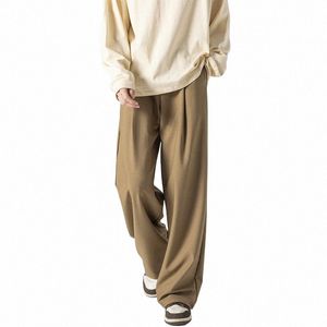 Kaki / noir / gris hommes coréens couleur unie sarouel japonais streetwear harajuku pantalon ample décontracté grande taille 5XL-M r5cY #