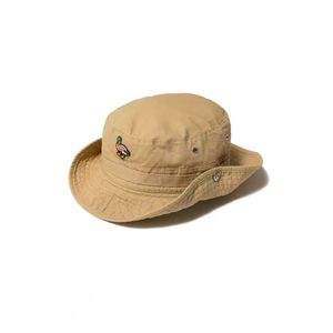 Chapeaux de designer kaki pour hommes et femmes Duck Broderie Round Dome Bucket Hat Outdoor Shade