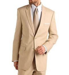 Khaki Formal Wedding Men Costumes pour le marié Tuxedos Nettched Abel Custom 2 Piece Jacket Pantal