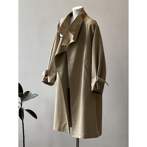 Trench-coat kaki version coréenne pour femme, manteau long et ample, nouveau design, automne 2023