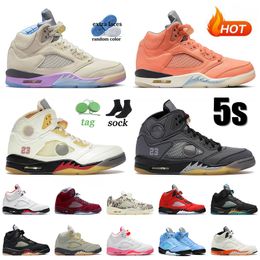 Khaled DJ x Jumpman 5 Zapatillas de baloncesto 5s OW Sail Black Muslin We The Best Crimson Bliss Fire Red Raging Bull Expression Aqua Jade Horizon Zapatillas de deporte para hombre y mujer