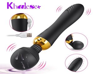 Khalesex Toverstaf Vibrator Grote Hoofden AV Body Massager G Spot Clitoris Stimulator Volwassen Speeltjes voor Vrouw Vrouwelijke Masturbator 2104008669