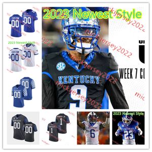 Khamari Anderson Devin Leary Kentucky Jersey Justice Dingle Luke Fulton 5 Anthony Brown 21 Dee Beckwith Coust Cousted Kentucky Wildcats Football Jerseys