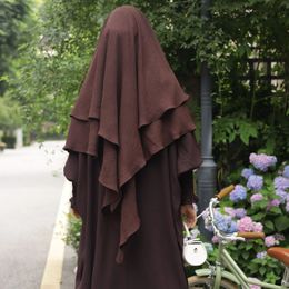 Khimar hijab terug twee lagen islamitische sluier voor vrouwen Dubai Turkije headscarf moslim sjaal sjaal gebedkleding Ramadan geen jurk 240409