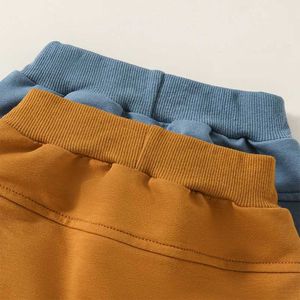 KI3K Shorts 3 paquetes de pantalones deportivos de primavera de otoño de color sólido para niños pequeños y bebés.Pantalones de trote de bebé en gris marrón caqui D240510