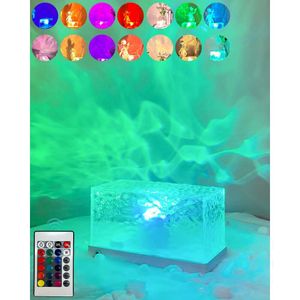 Kiandqu Roterende Water Wave Projector, Crystal Night Light Touch Control, 16 kleuren RGB -lichten geschikt voor game kinderkamer, feest en bar