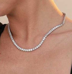 Kibo Bling Pink Rose Gold Plated Tennis Chain Diamond Fine Jewelry Vrouwen Ketting Iced Out Moissanite Vvs Tennis Chain Ketting