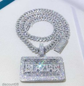 Collier Hip Hop Kibo Bijoux VVS 925 STERLING Silver Def 20 mm Diamond 14K Chaîne de liaison cubaine plaqué Rose 1