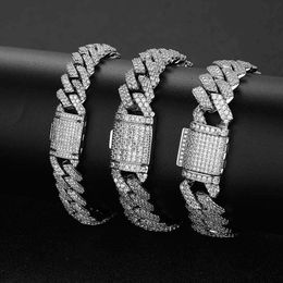 KIBO Hip Hop Bijoux Desiger Bracelets De Mode Sier VVS Baguette Mossanite Diamant Chaîne Cubaine Bracelet Hommes et Femmes Giftmosaic bijoux