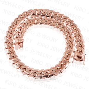 Kibo Hip Hop Real Pure 14K Solid Gold Cuban Link Chain voor herenketting Miami