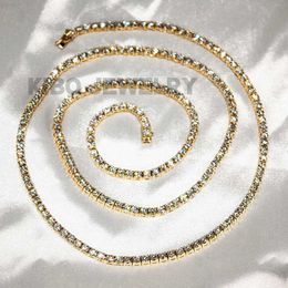 Bijoux kibo réel 10k en or solide glacé Vvs D Colore Collier de chaîne de tennis en diamant Moisanite Diamond