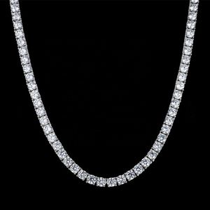 KIBO Women Sieraden 18K Wit Gold PLATED 925 Sterling Silver VVS Moissanite Tennis Chain Necklace