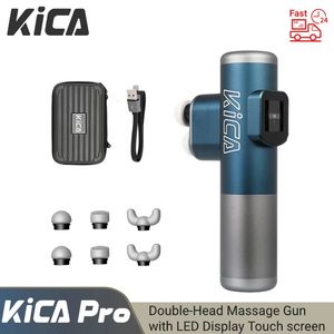 KICA Pro Double tête pistolet de massage masseur corporel intelligent pour soulager les douleurs musculaires Fitness pistolet fascial professionnel avec écran tactile 240131