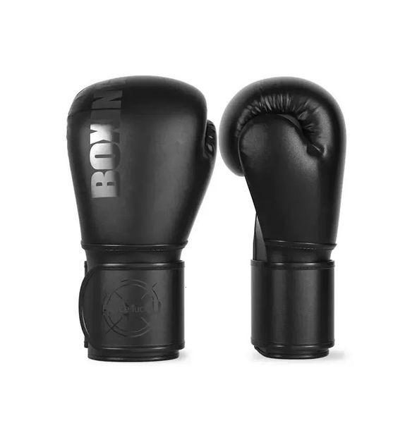 Gants de boxe pour hommes femmes PU karaté Muay Thai Guantes De Boxeo combat gratuit MMA Sanda entraînement adultes enfants équipement noir 240112