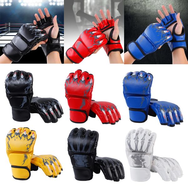 Kick MMA Guantes De Boxeo para hombres y mujeres PU Karate Muay Thai Guantes De Boxeo lucha libre MMA Sanda entrenamiento adultos niños equipo