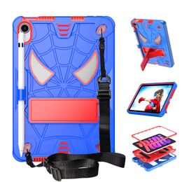 Kickstand Tablet PC Cases Tassen voor iPad Mini 6 8.7 Nieuwste Heavy Duty 4 Hoeken Beschermende Anti-vallen Cover met Schouder Starp Kids Spider Style Shell