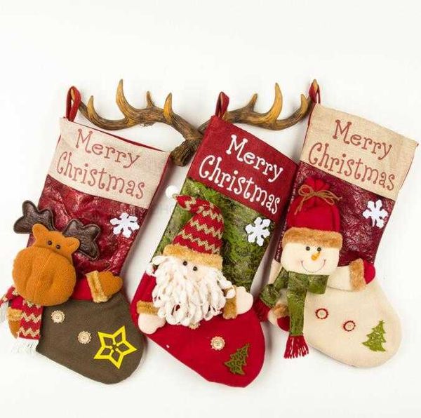 Enfant Adulte Sac Cadeau De Noël Rouge Bas De Noël Ornement D'arbre De Noël Enfants Sacs De Bonbons Nouvel An Fête À La Maison Décoratif Prop Père Noël Chaussettes Décoration Alkingline