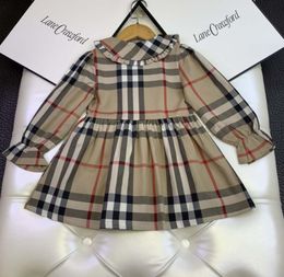 Kid HERFST kledingset geruite designer outfits voor kleine meisjes 1000140 cm baby meisje bloem trouwjurk katoen materiaal kind goedkoop cl4361689
