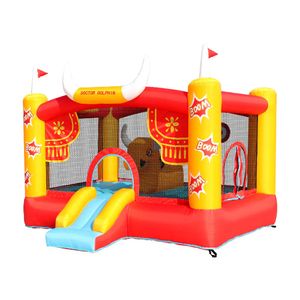 Kid Bouncer Jumper Moonwalk Opblaasbaar springkasteel Springhuis met glijbaan voor kinderen Trampoline het speelhuis theater Outdoor Indoor Bull Riding Design Leuk speelgoed