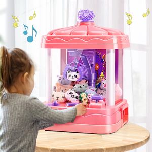 Kid Claw Machine Gashapon Peluche Poupées Filles Mini Dessin Clip Forain Coin Arcade Jeu Grue Enfants 3 Ans 240123