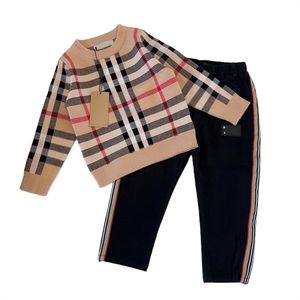 Pull de créateur pour enfants, ensembles de deux pièces, vêtements pour bébés, pulls pour enfants, pantalons, manches longues, visages d'animaux, marque de luxe, chaud et confortable, taille de pull 100cm-150cm B11