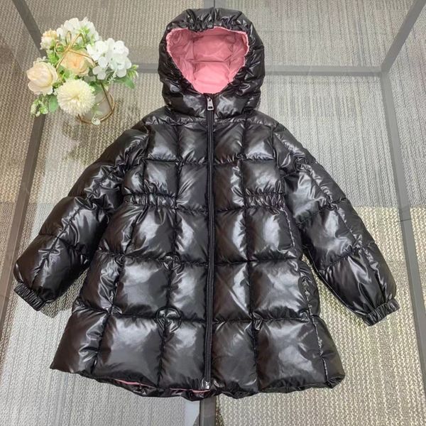Chico abajo abrigo color negro diseñador bebé niña moda invierno ropa para la nieve conjuntos prendas de vestir 100-160 cm abrigos de plumas para niños vestir
