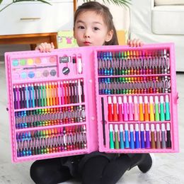 Kid Draw Set Crayon de couleur Crayon Aquarelles Stylos Planche à dessin Jouet Peinture Art Marker Fournitures scolaires Enfants Cadeaux 231220