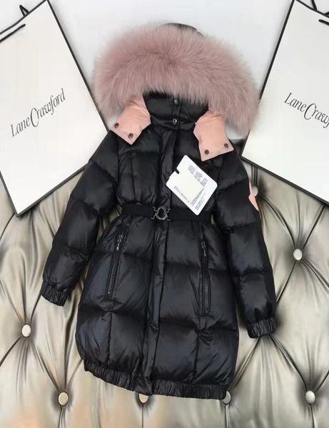 manteau de fourrure enfant pour filles mode bébé fille boutique manteaux de neige couleur noire designer garçons vêtements chauds d'hiver entier 90160 cm7628469