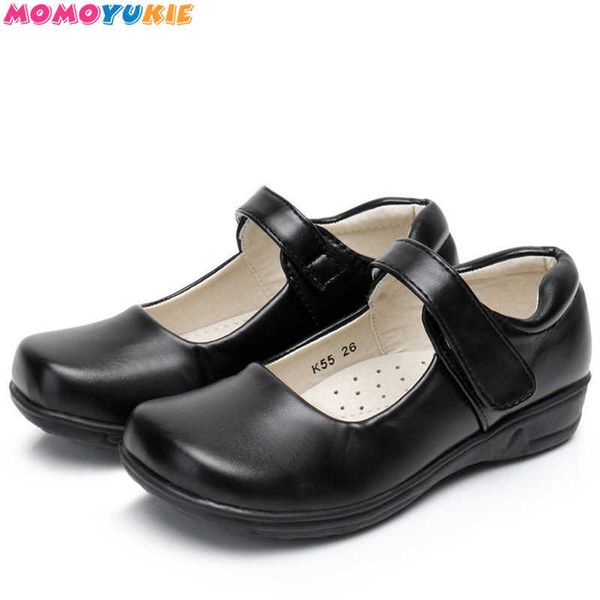 Zapato de fiesta para chico y niña, zapatillas de princesa de charol PU, moda negra, Primavera Verano, sandalias para niños, zapatos escolares para niños 210713