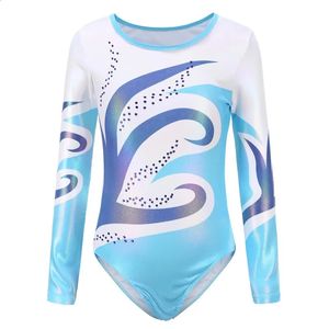 Chicas para niñas ballet dance leotard manga larga diamante gimnasia danza ropa de princesa princesa bailarina ropa ropa 240401